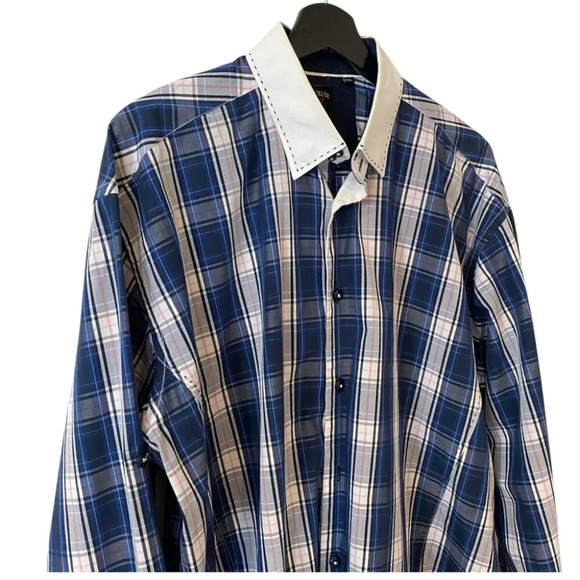 Absolute Rebellion French Style Bold Dress Down Slim Fit Shirt XXL - Picture 1 of 16